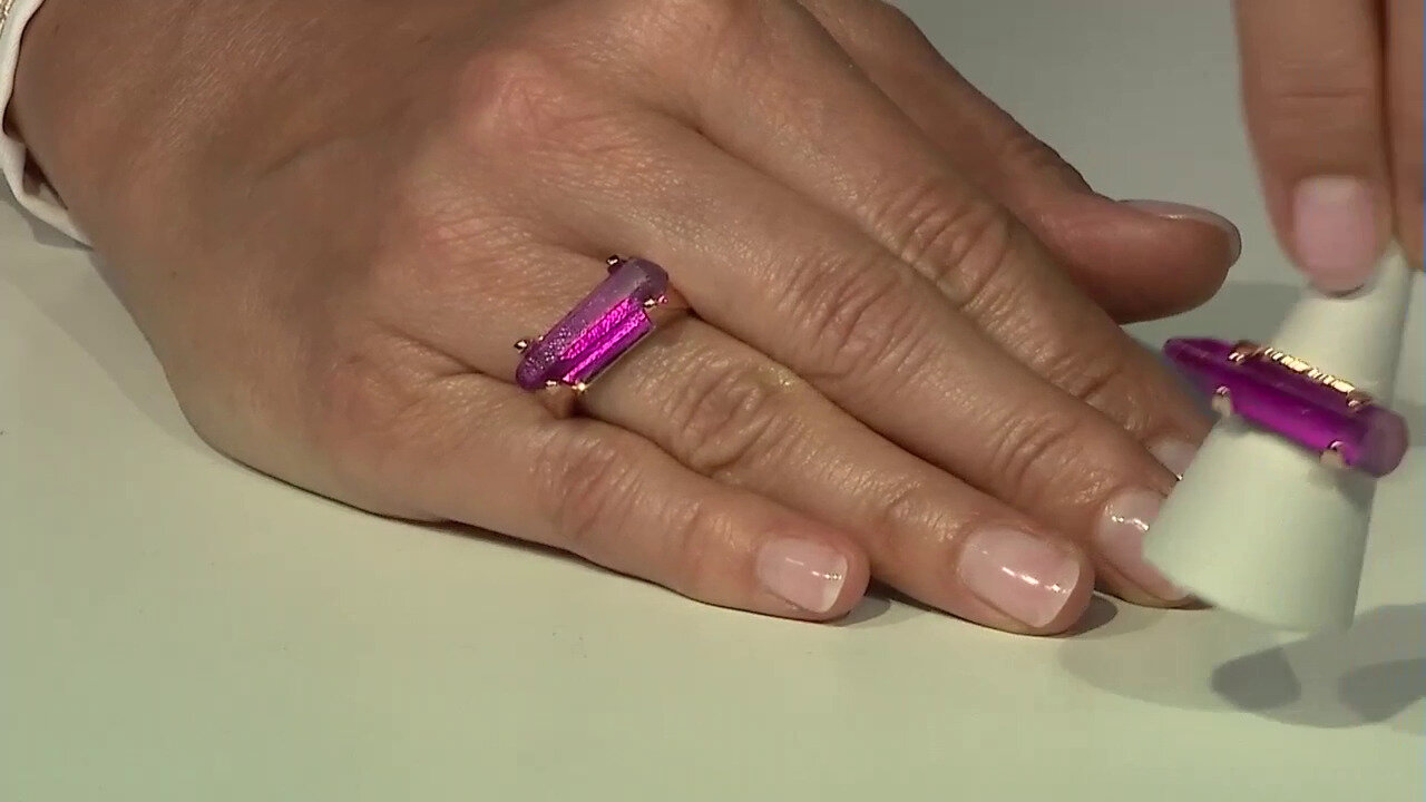 Video Zilveren ring met een meerkleurige-kwarts (MONOSONO COLLECTION)