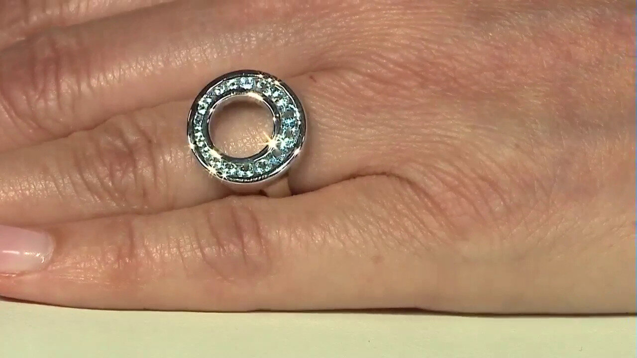 Video Zilveren ring met een Zwitsers-blauwe topaas (MONOSONO COLLECTION)