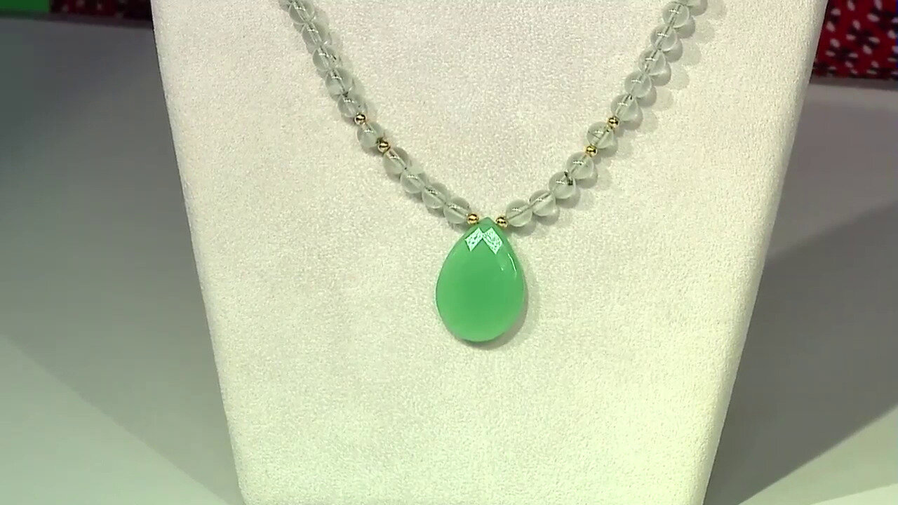Video Green Chalcedony Silver Necklace