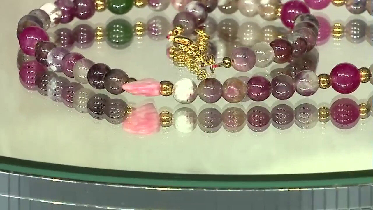 Video Zilveren halsketting met een rhodoniet