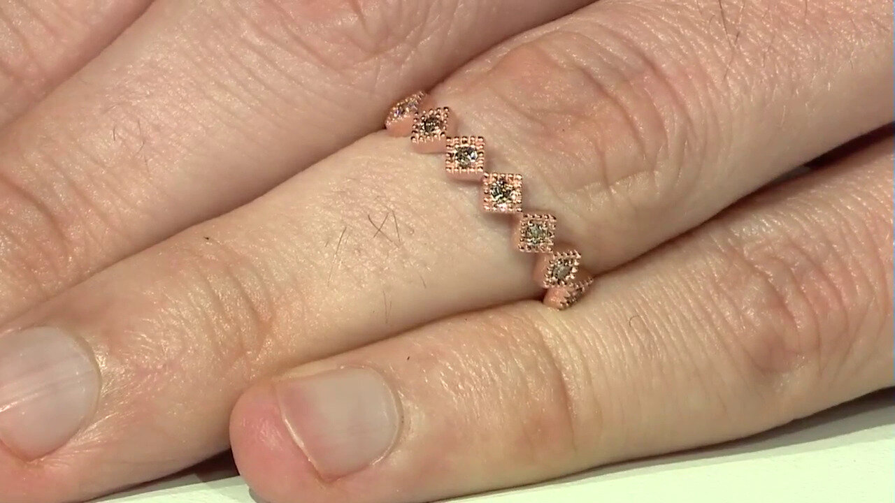 Video Gouden ring met SI1 Argyle Rose De France Diamanten (Annette)