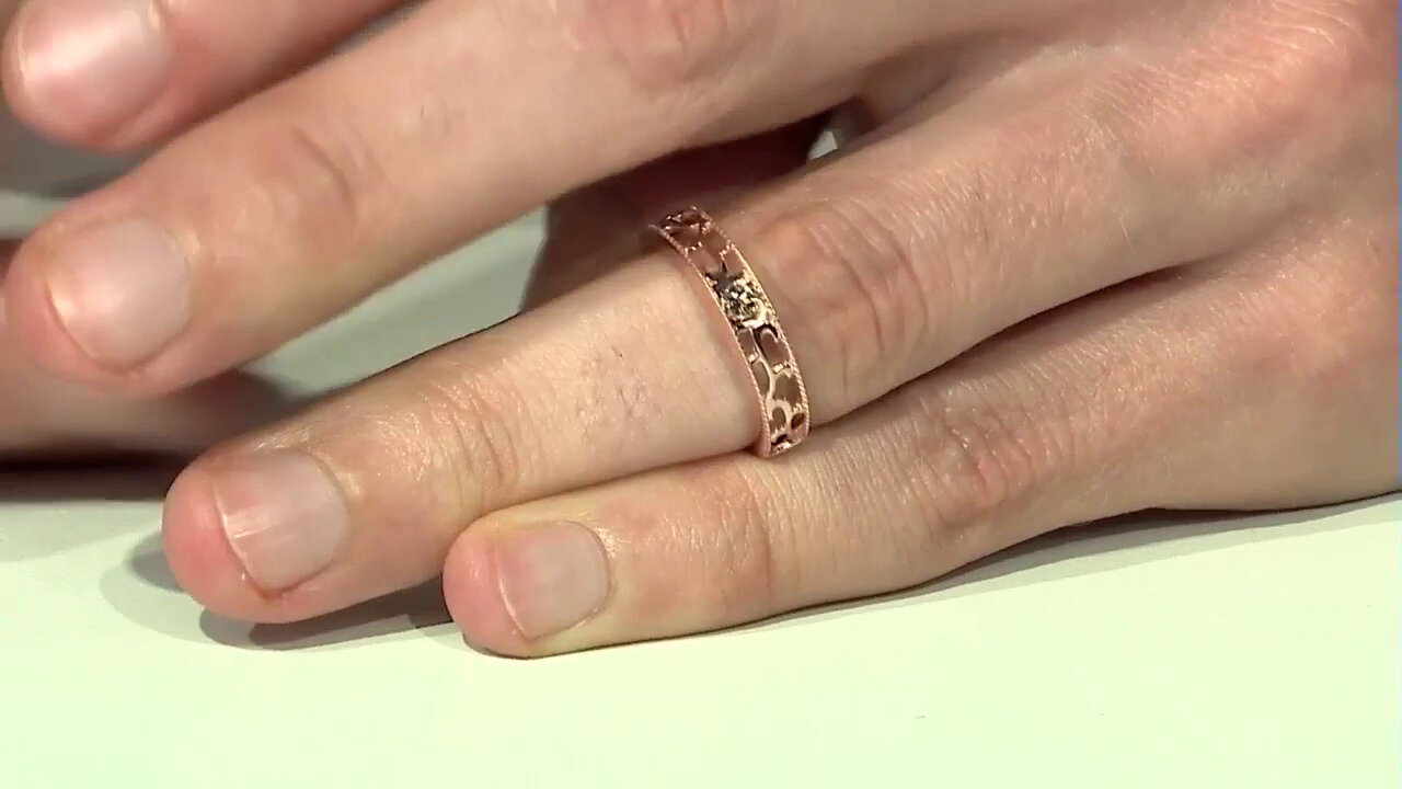 Video 9K SI1 Argyle Rose De France Diamond Gold Ring (Annette)