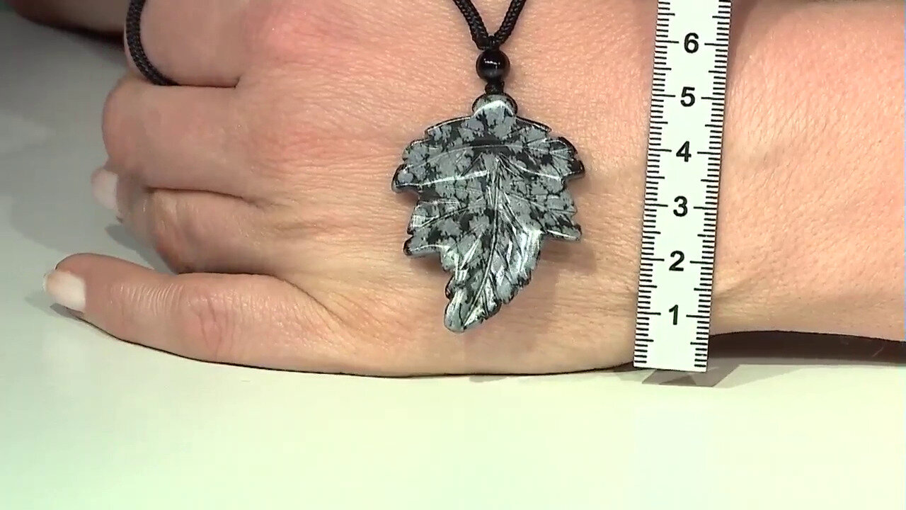 Video Halsketting met een sneeuwvlokken obsidiaan