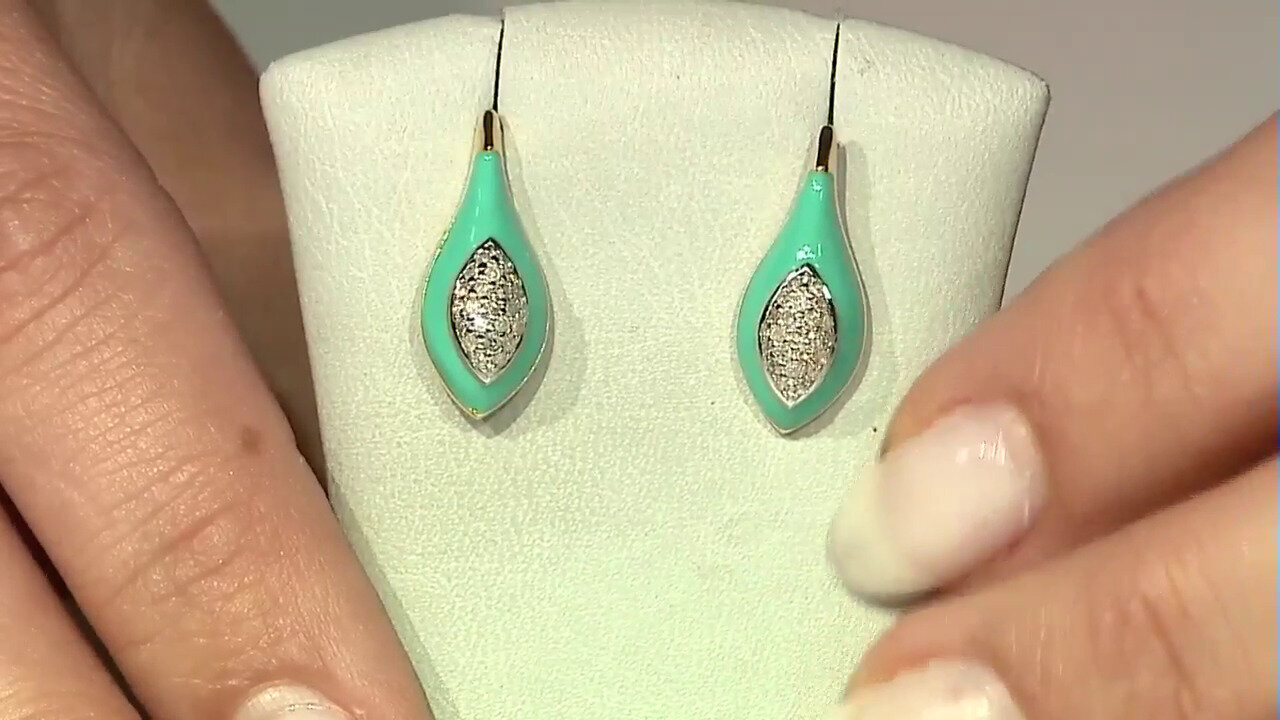 Video Zilveren oorbellen met I3 (J) Diamanten