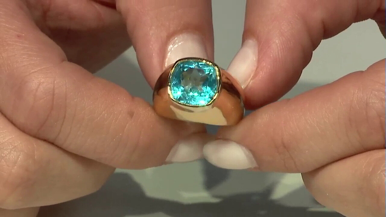 Video Zilveren ring met een Paraiba Topaas