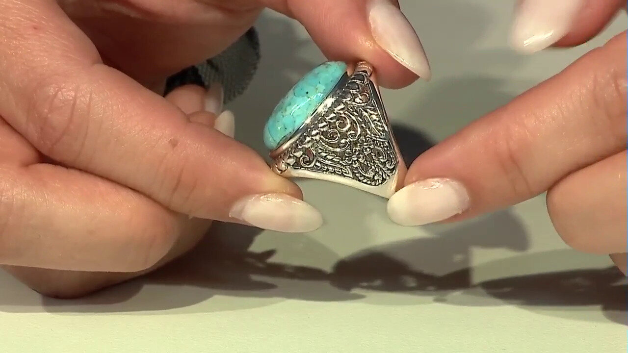 Video Kingman Blue Mojave Turquoise Silver Ring (Art of Nature)
