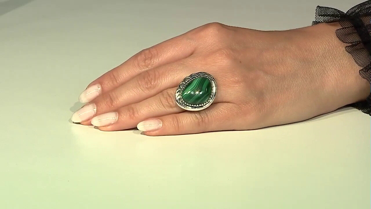 Video Malachite Silver Ring (Art of Nature)