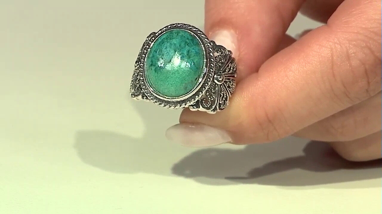 Video Chrysokolla Silver Ring (Art of Nature)