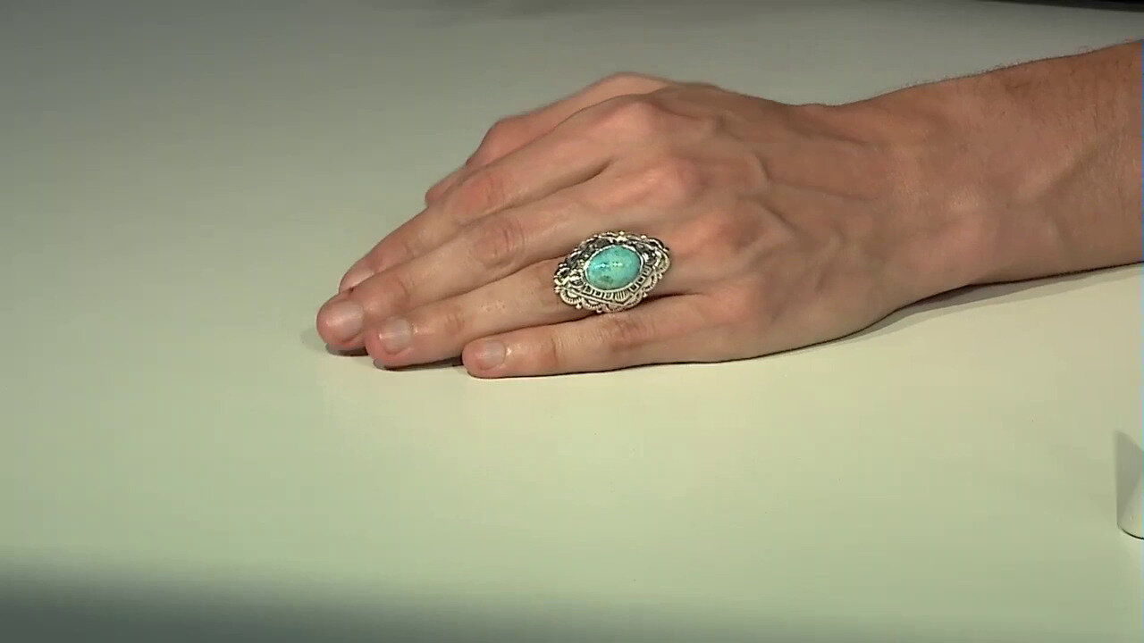 Video Kingman Blue Mojave Turquoise Silver Ring (Art of Nature)