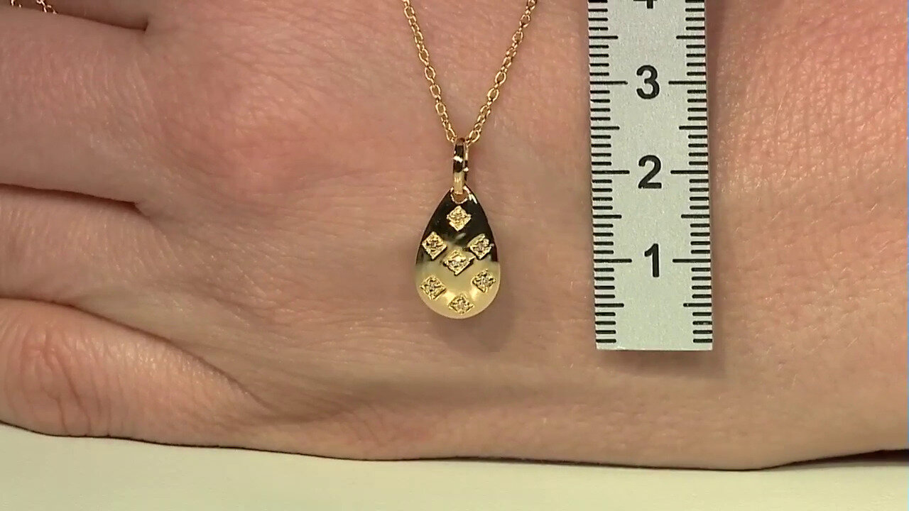 Video Zilveren halsketting met I3 (J) Diamanten