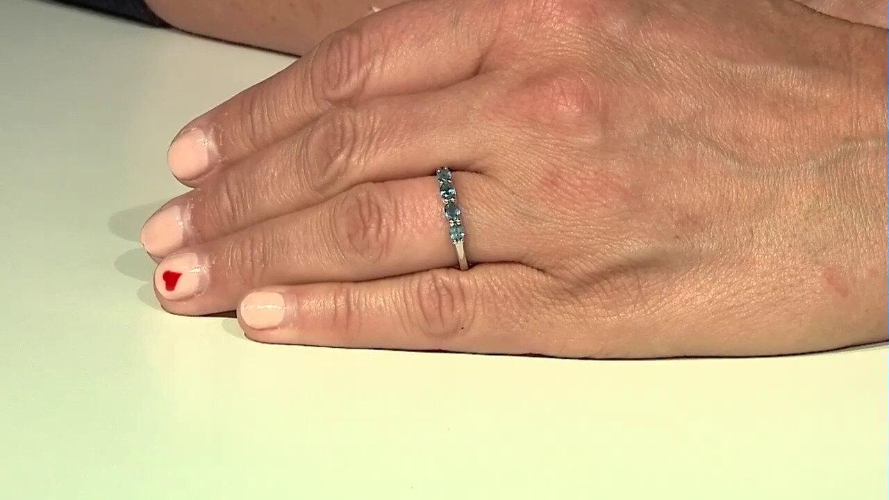 Video Zilveren ring met Petrol Kyanieten