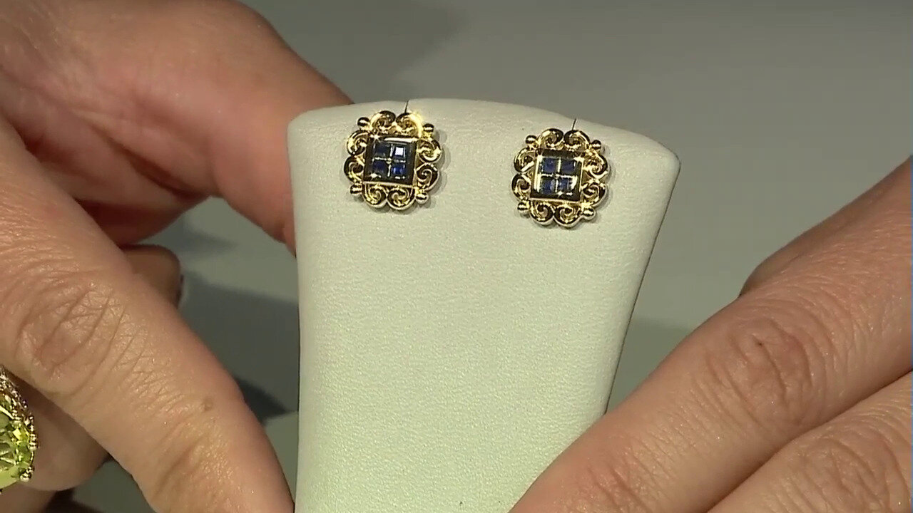 Video Zilveren oorbellen met blauwe saffieren (Dallas Prince Designs)