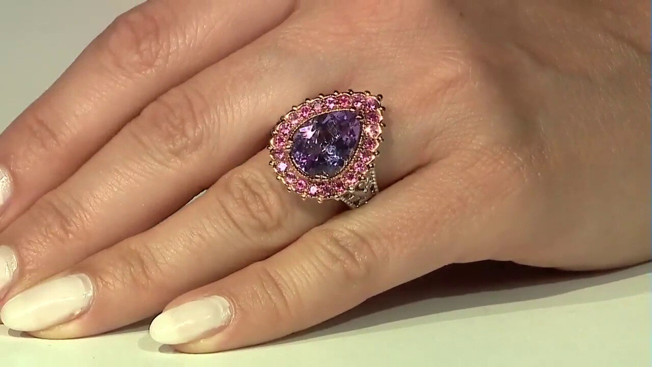 Video Rose de France Amethyst Silver Ring (Dallas Prince Designs)