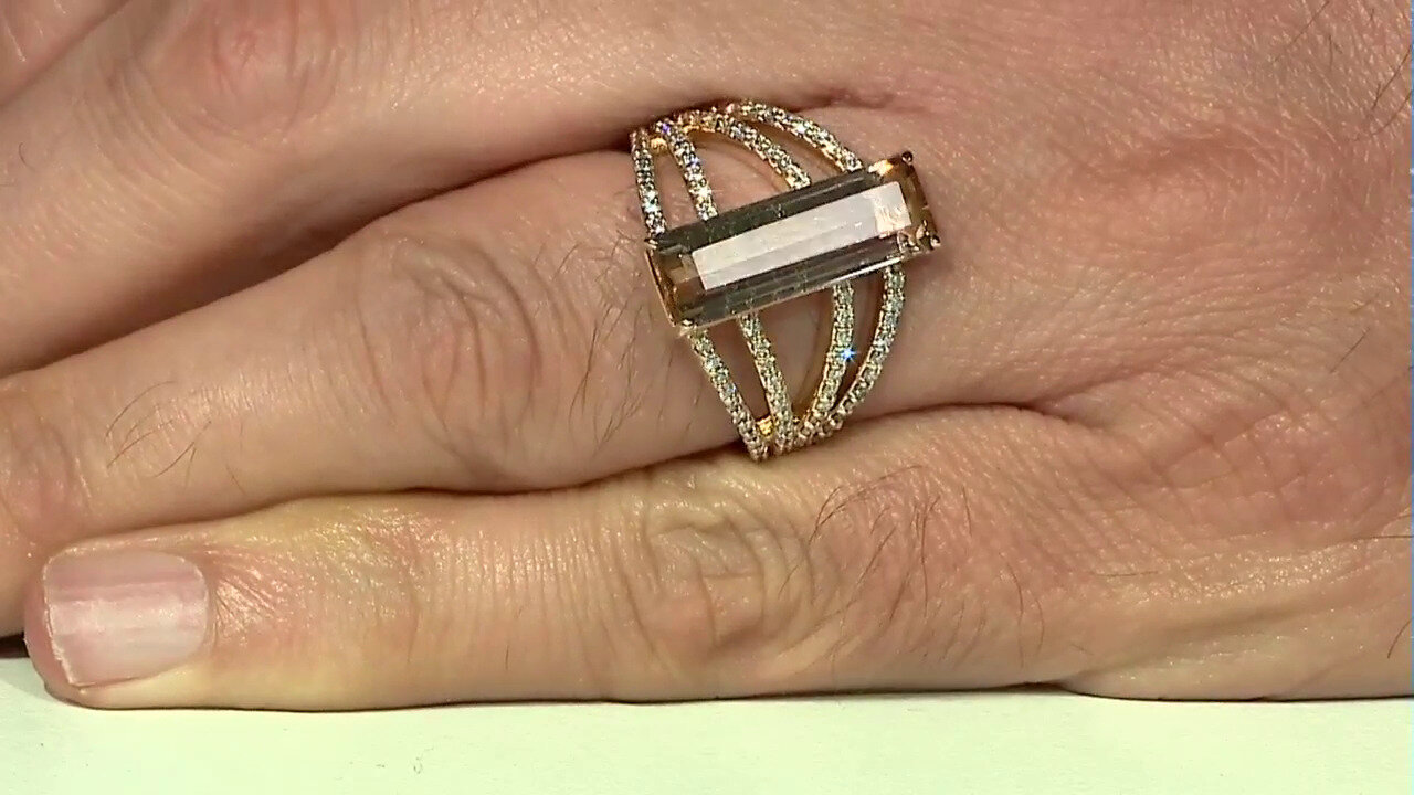 Video Gouden ring met een meerkleurige toermalijn (AMAYANI)