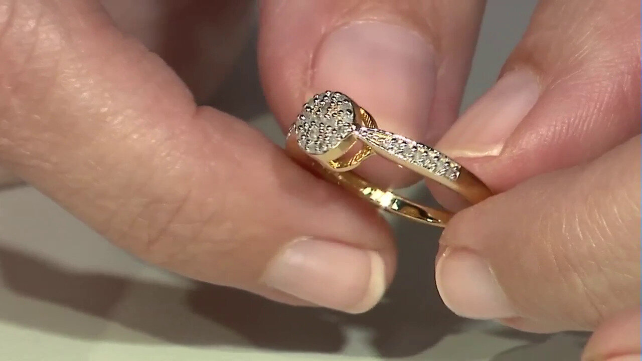 Video Zilveren ring met I3 (J) Diamanten