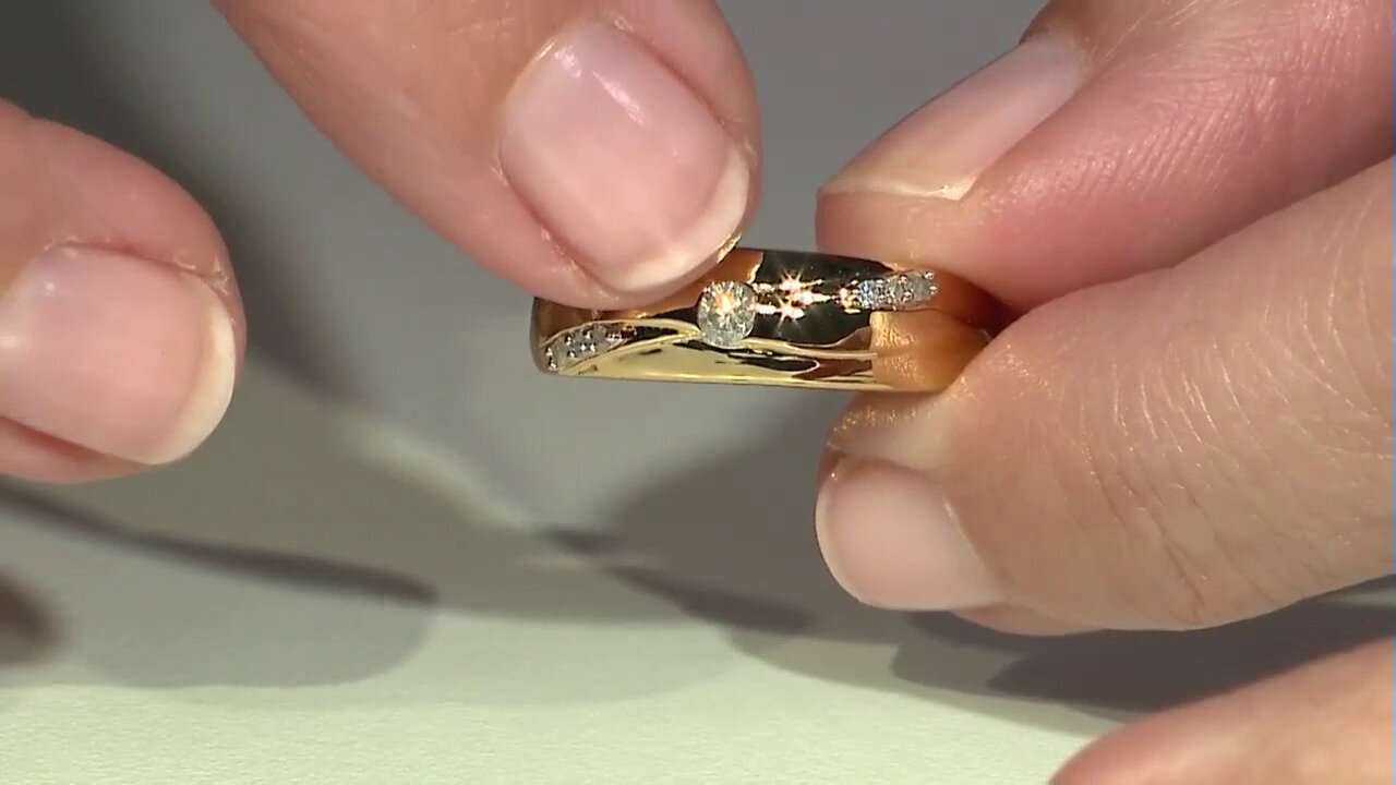 Video Zilveren ring met een I3 (J) Diamant
