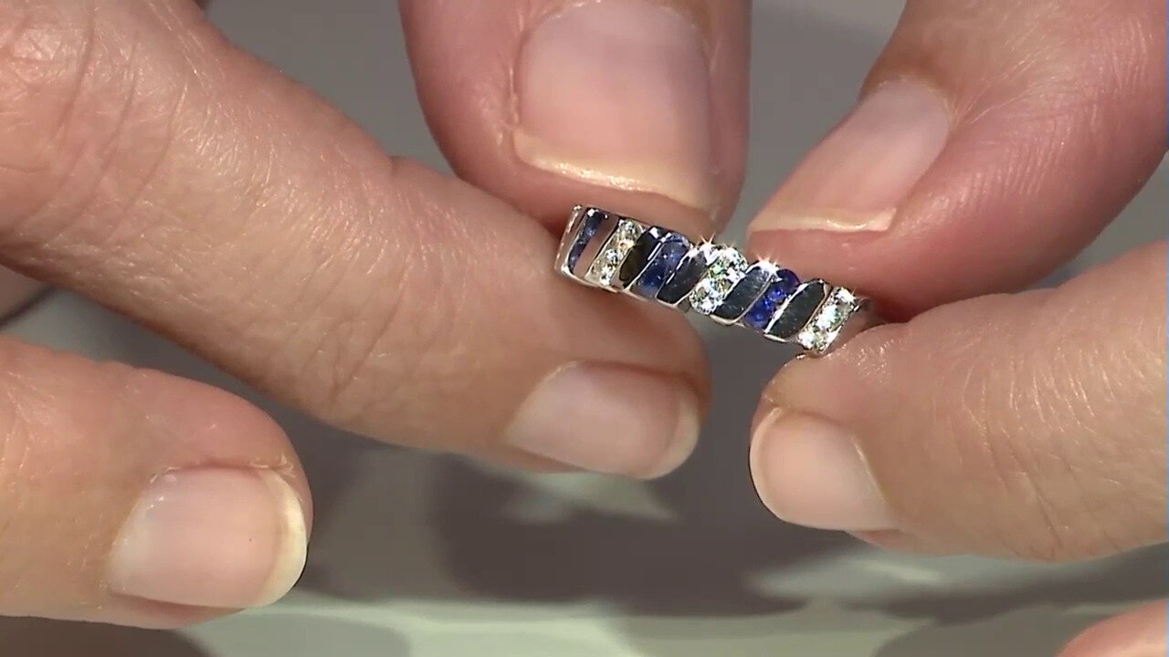 Video Blauer Saphir-Silberring