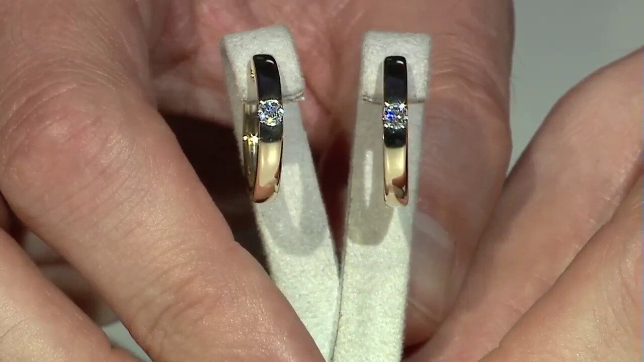 Video Gouden oorbellen met Diamanten SI1 (G) (Annette)