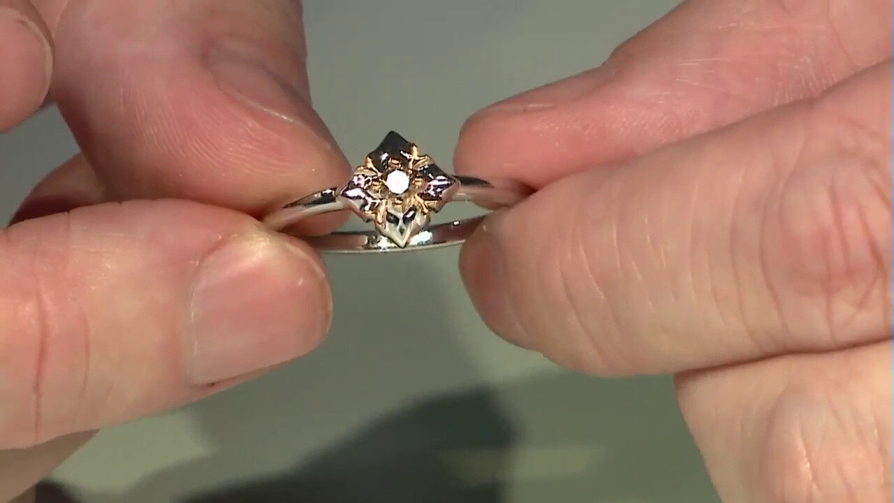 Video I3 Champagne Diamond Silver Ring