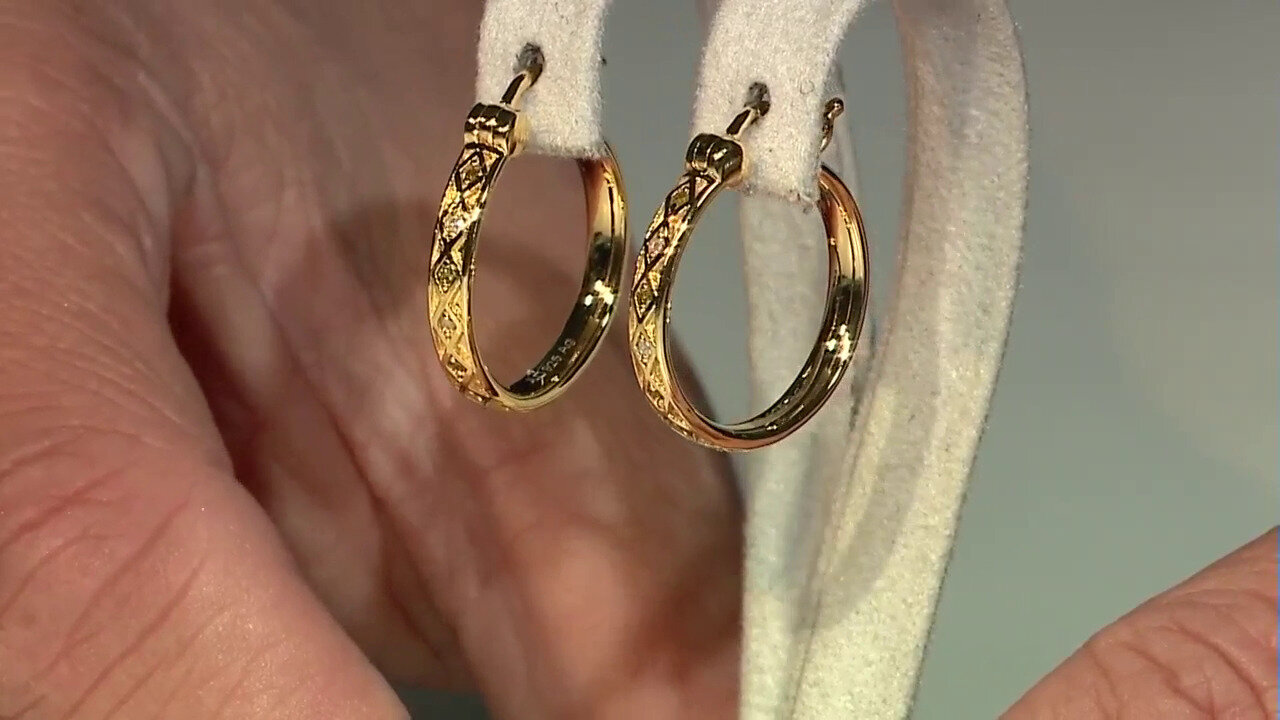 Video I2 Yellow Diamond Silver Earrings