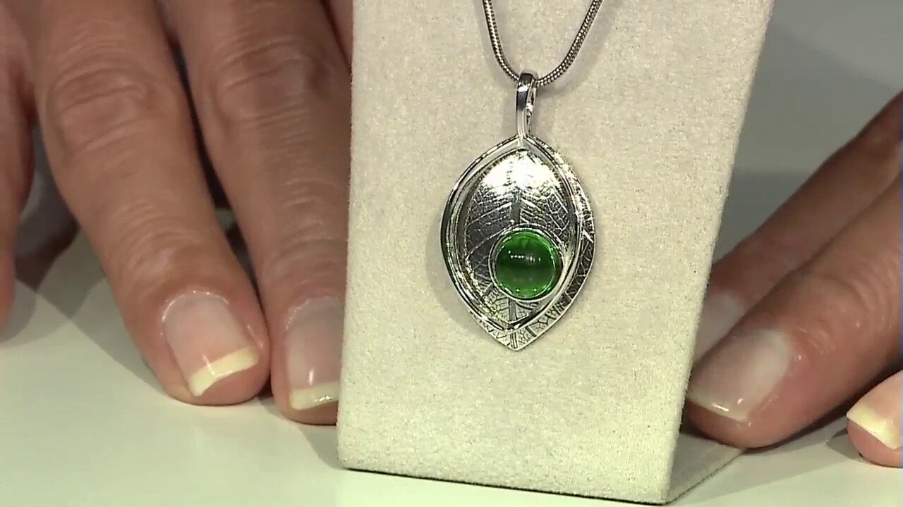 Video Colombian green Amber Silver Pendant (dagen)