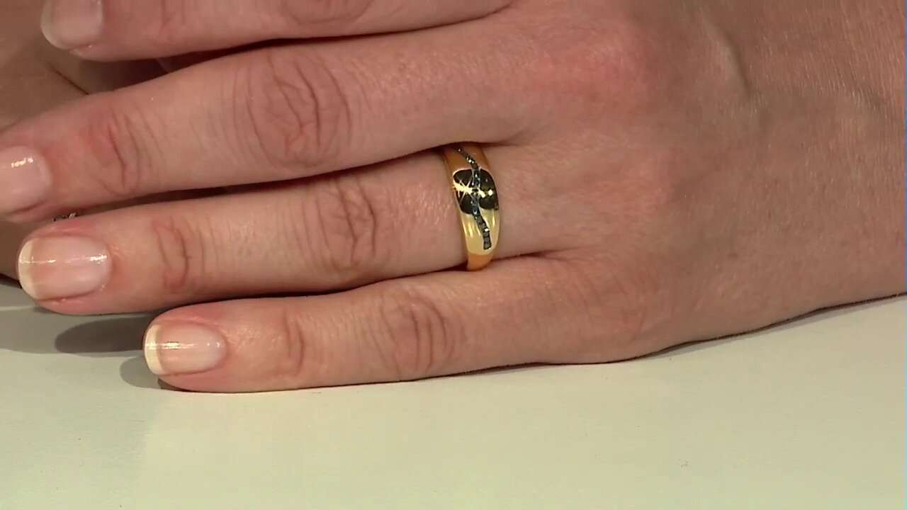 Video Zilveren ring met I2 Blauwe Diamanten