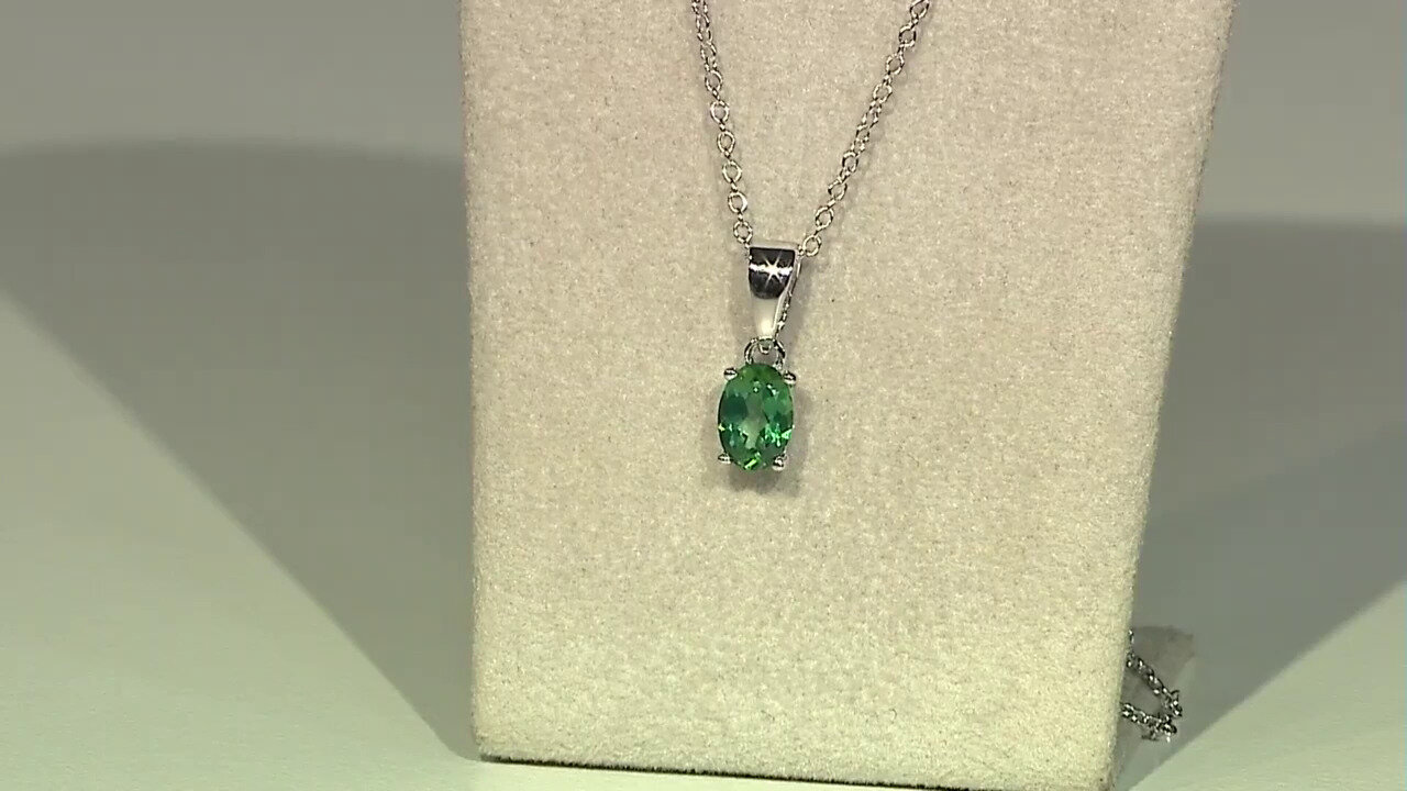 Video Butterfly Green Topaz Silver Necklace