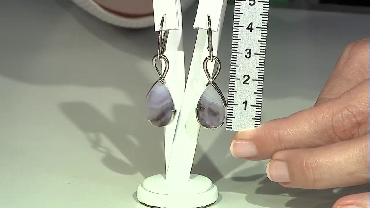 Video Purple Java Chalcedony Silver Earrings (Bali Barong)