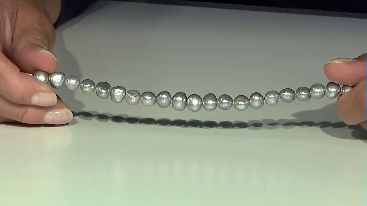 Video Zilveren armband met zoetwater kweekparels (TPC)
