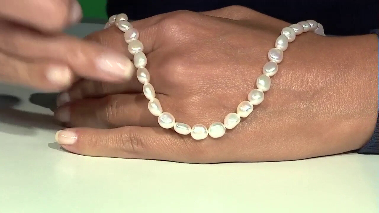Video Freshwater pearl Silver Necklace (TPC)