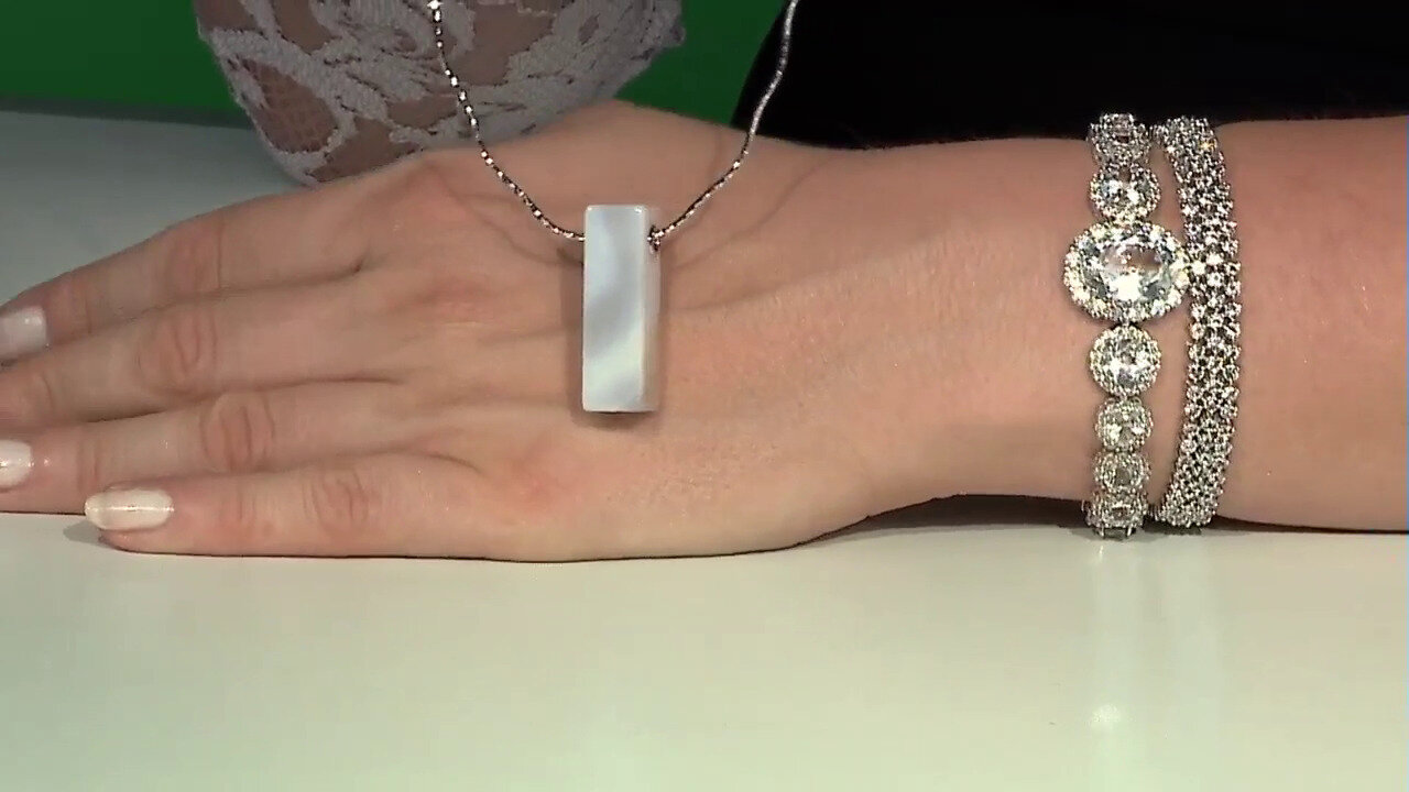 Video Zilveren hanger met een Witte Agaat (MONOSONO COLLECTION)