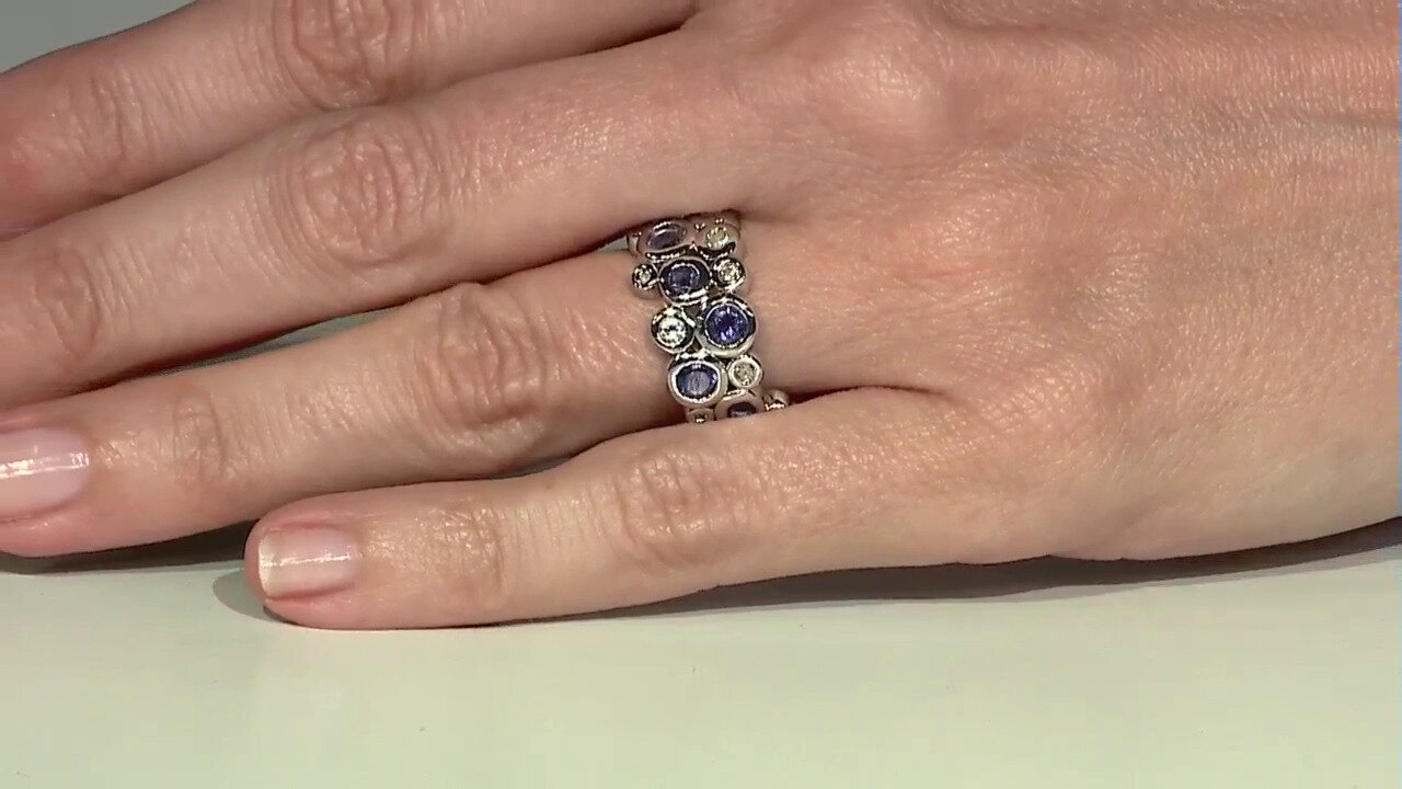 Video Zilveren ring met iolieten