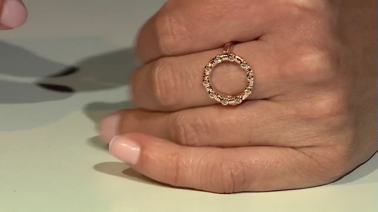 Video 9K SI1 Argyle Rose De France Diamond Gold Ring (Annette)