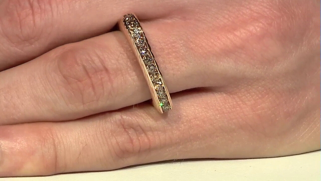 Video Gouden ring met I1 Champagne diamanten (de Melo)