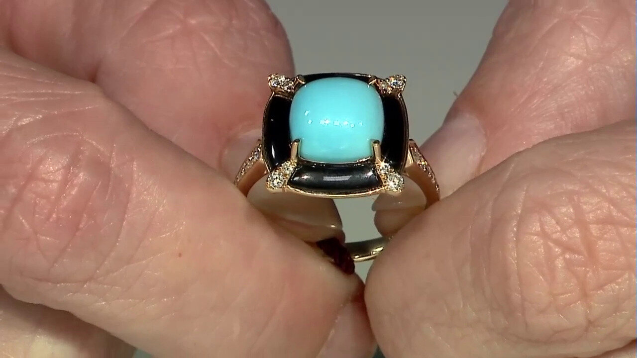 Video 14K Sleeping Beauty Turquoise Gold Ring (CIRARI)
