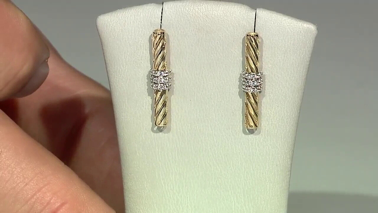 Video 9K Zircon Gold Earrings (Ornaments by de Melo)