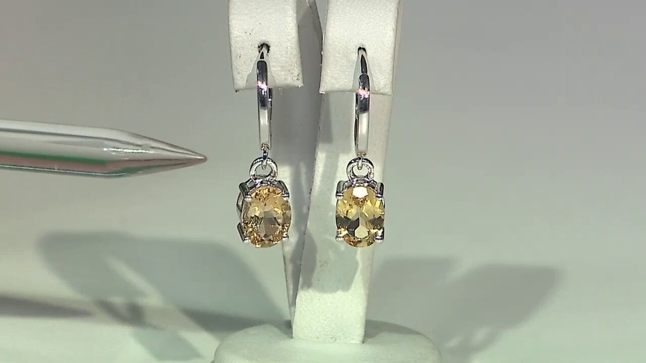 Video Yellow Beryl Silver Earrings