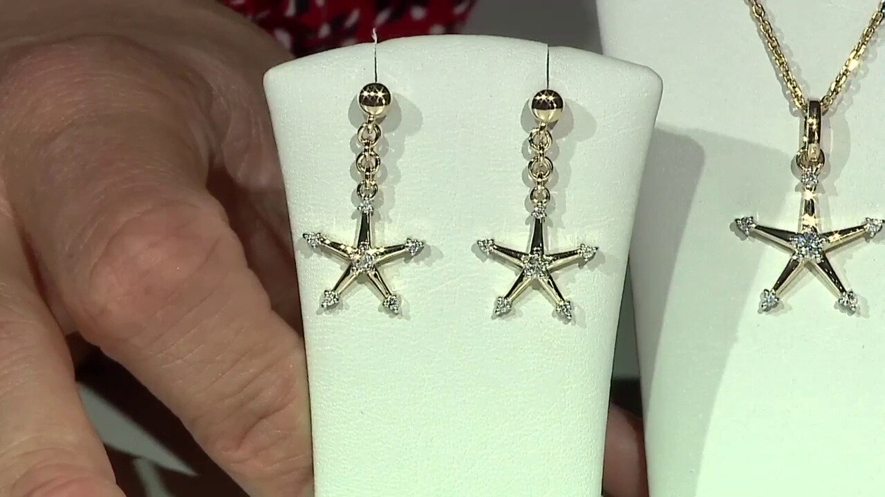 Video 9K SI1 (G) Diamond Gold Earrings (Annette)