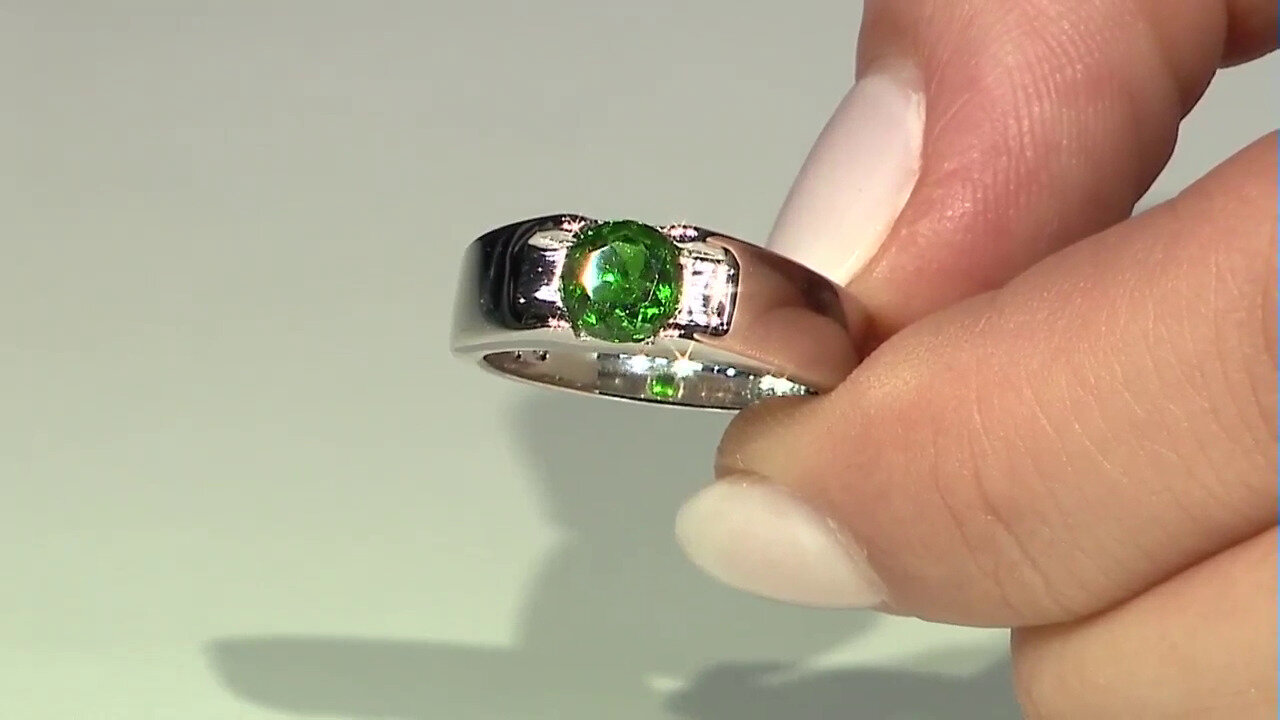 Video Bague en argent et Diopside de Russie