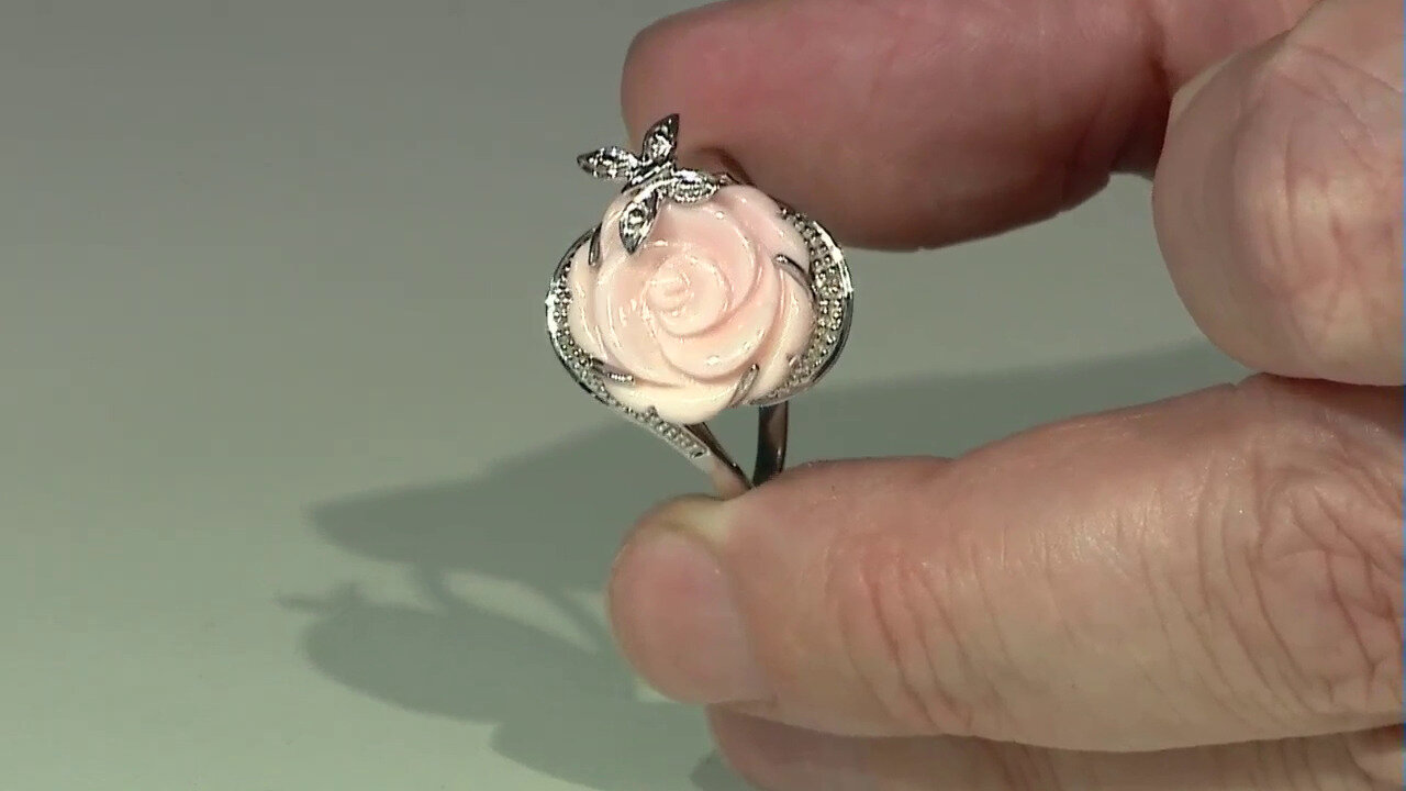Video Mother of Pearl Silver Ring