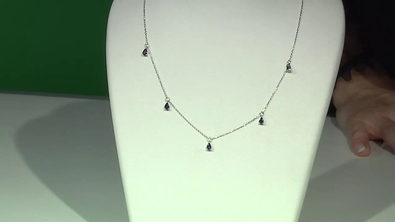 Video 14K Ceylon Blue Sapphire Gold Necklace (CIRARI)