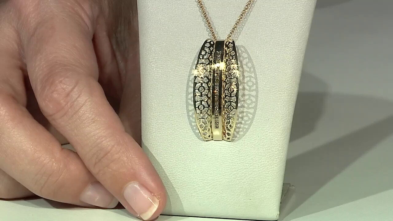 Video I1 Schokoladen-Diamant-Goldhalskette (Ornaments by de Melo)