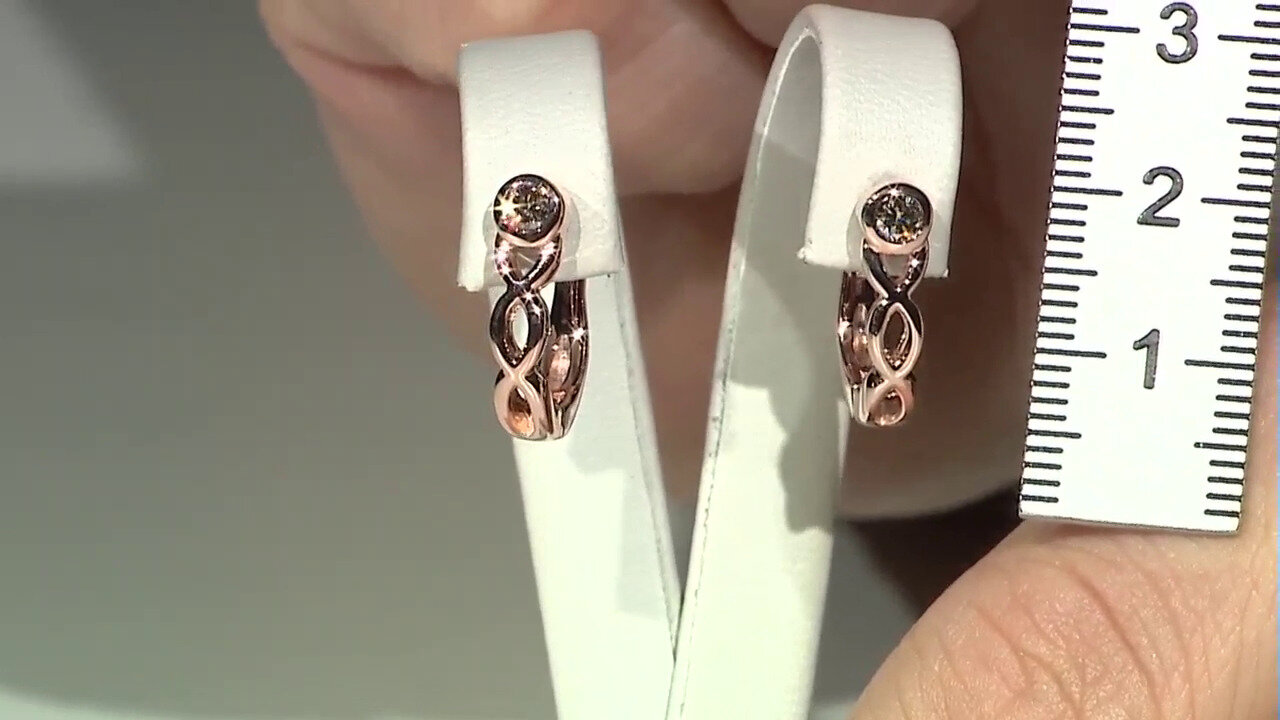 Video 9K SI1 Argyle Rose De France Diamond Gold Earrings (Annette)