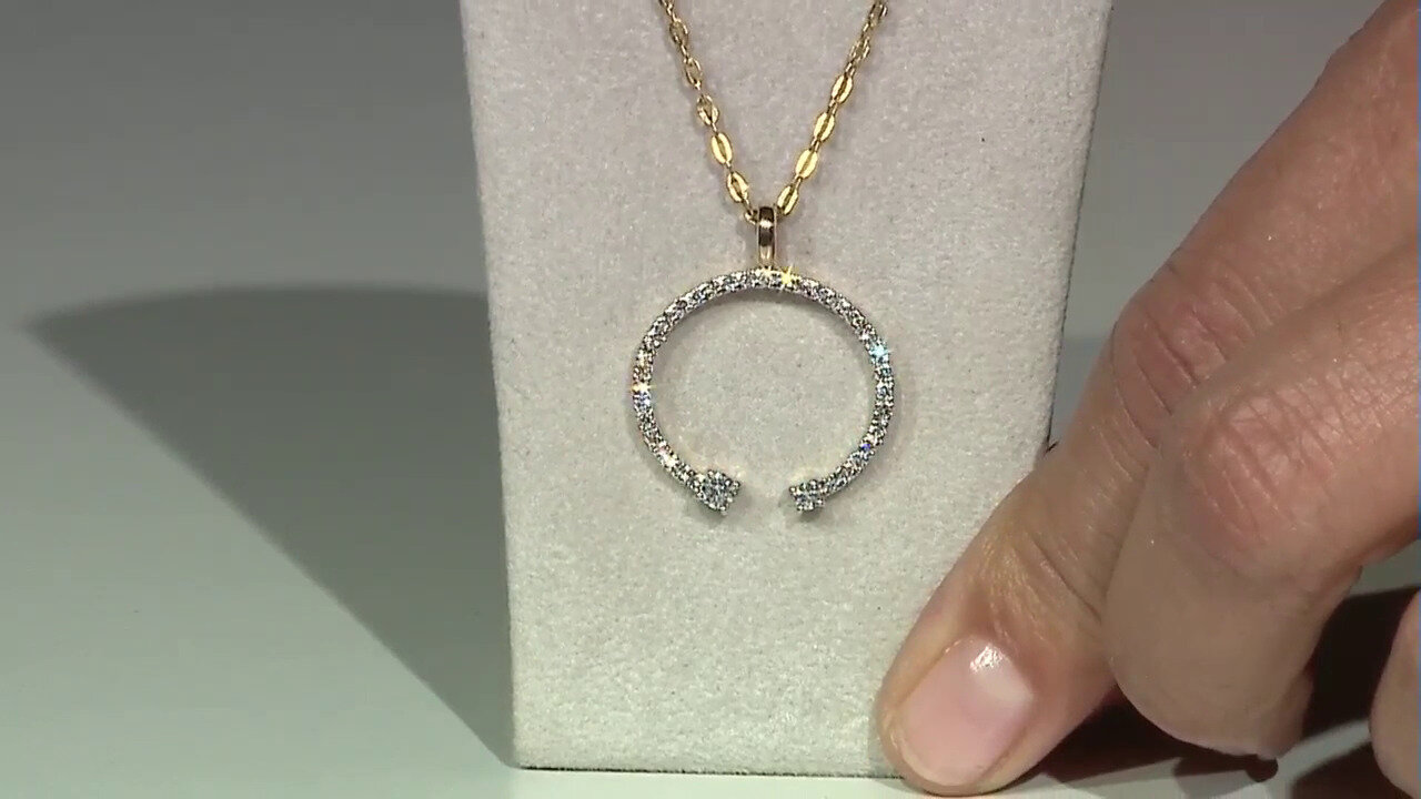 Video 14K IF (D) Diamond Gold Pendant (Annette)