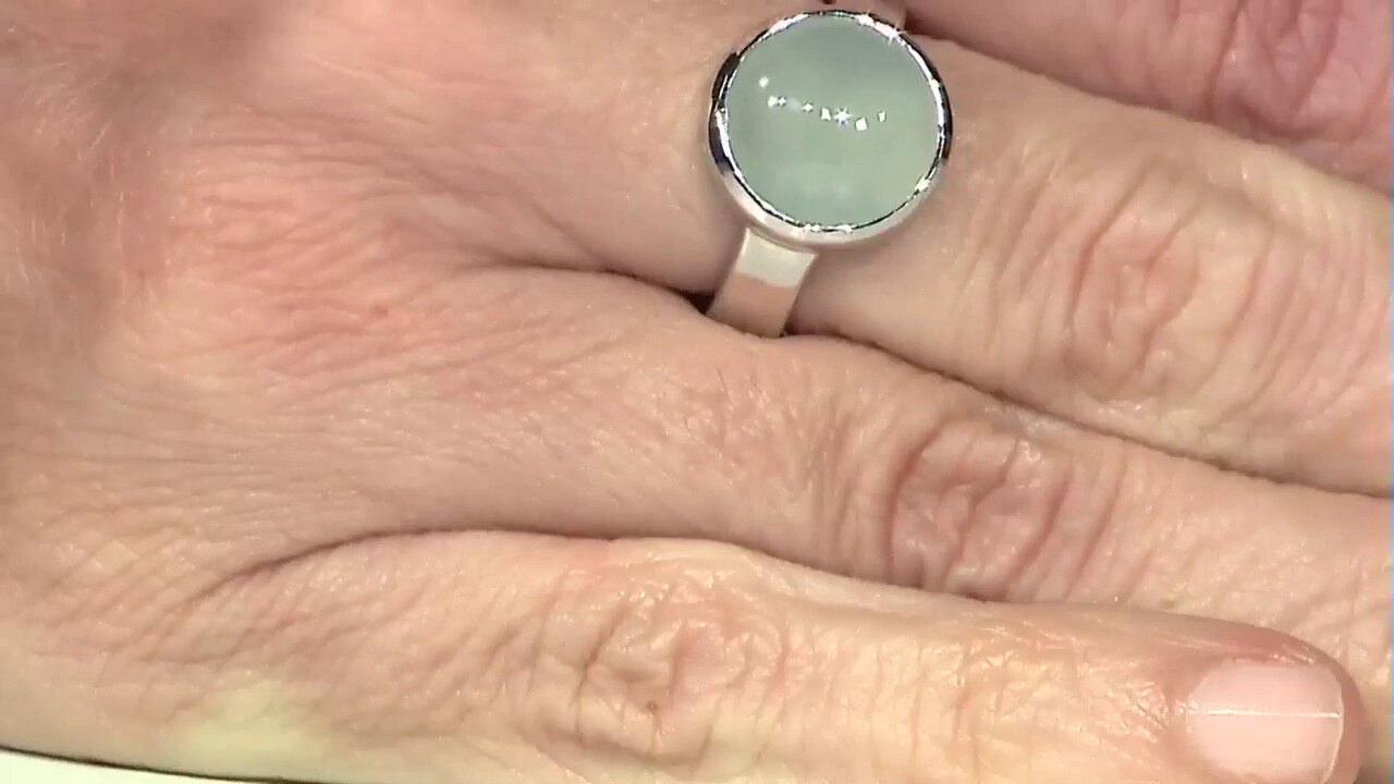 Video Aqua Chalcedony Silver Ring