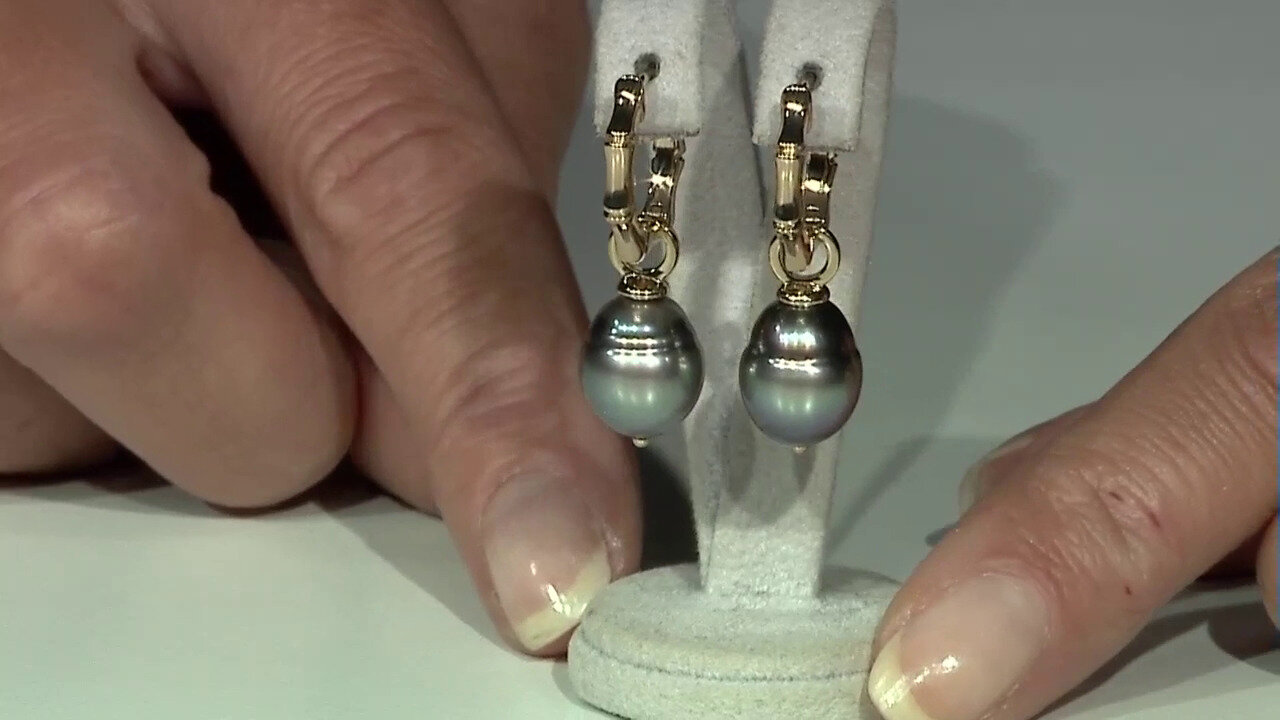 Video Tahitian Pearl Silver Earrings (TPC)