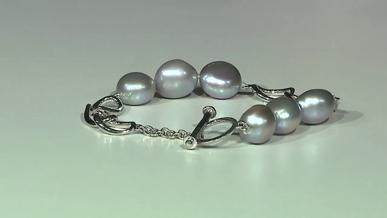 Video Freshwater pearl Silver Bracelet (TPC)