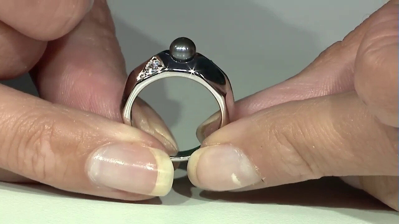 Video Bague en argent et Perle de culture d'eau douce (TPC)