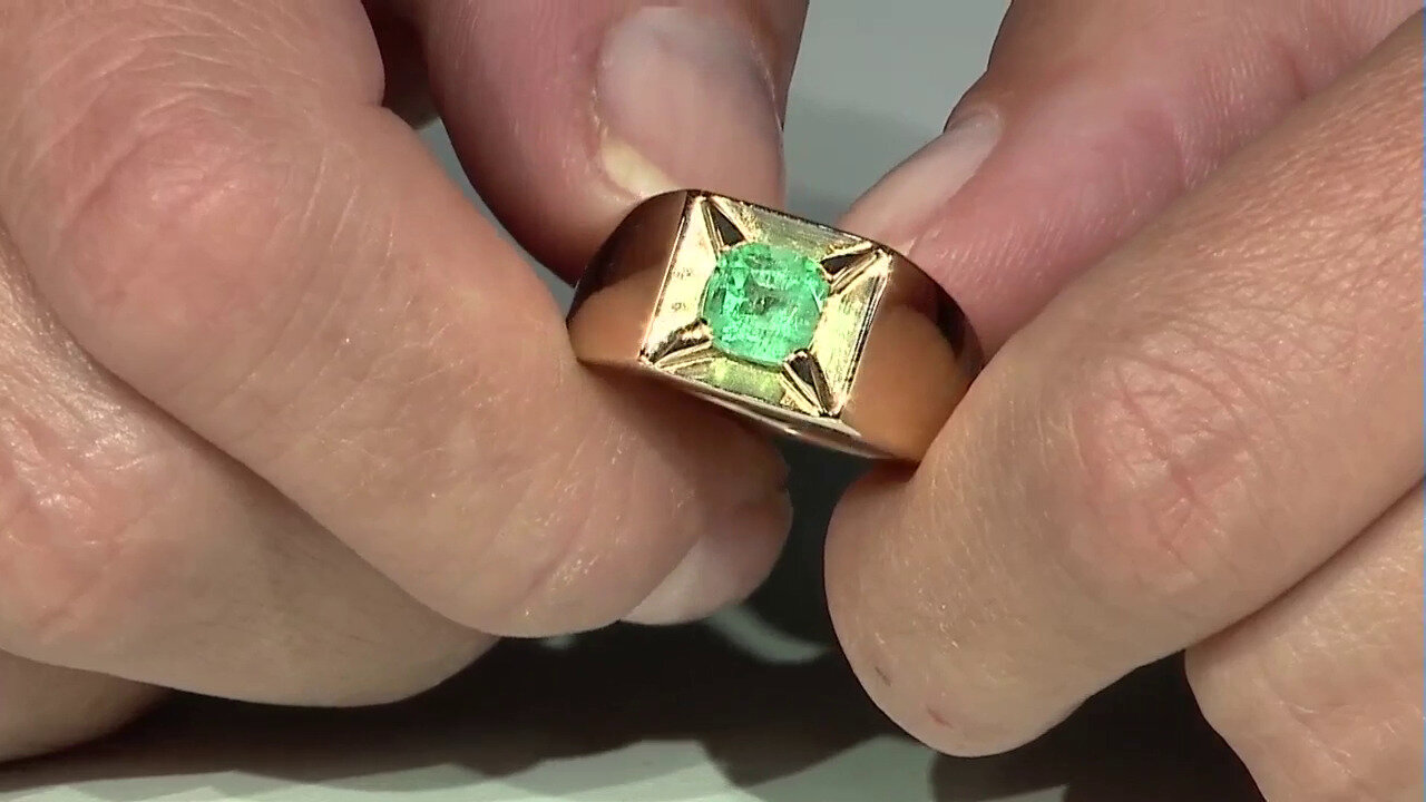 Video Colombian Emerald Silver Ring