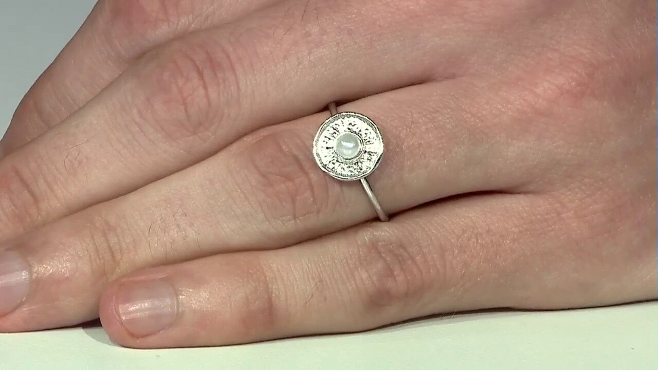 Video Zilveren ring met een zoetwater kweekparel (Joias do Paraíso)